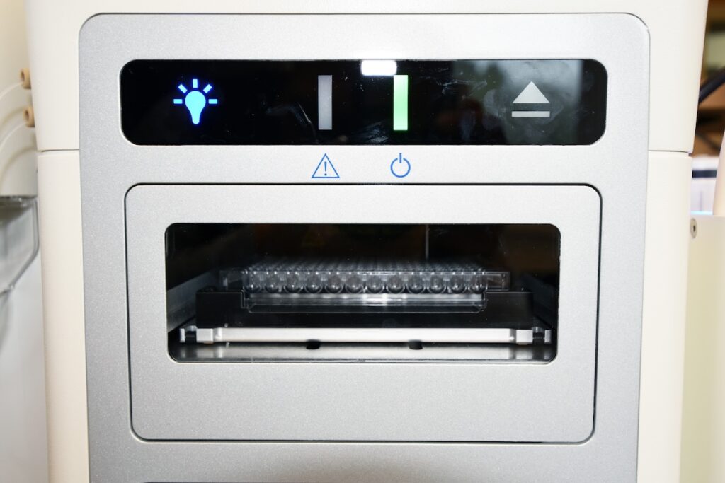 The area of the Flow Cytometer that holds the 96-well plate. 